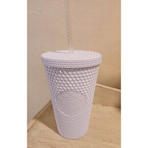 Starbucks Siren White Studded Bling 16oz Grande Reusable Tumbler/Cup